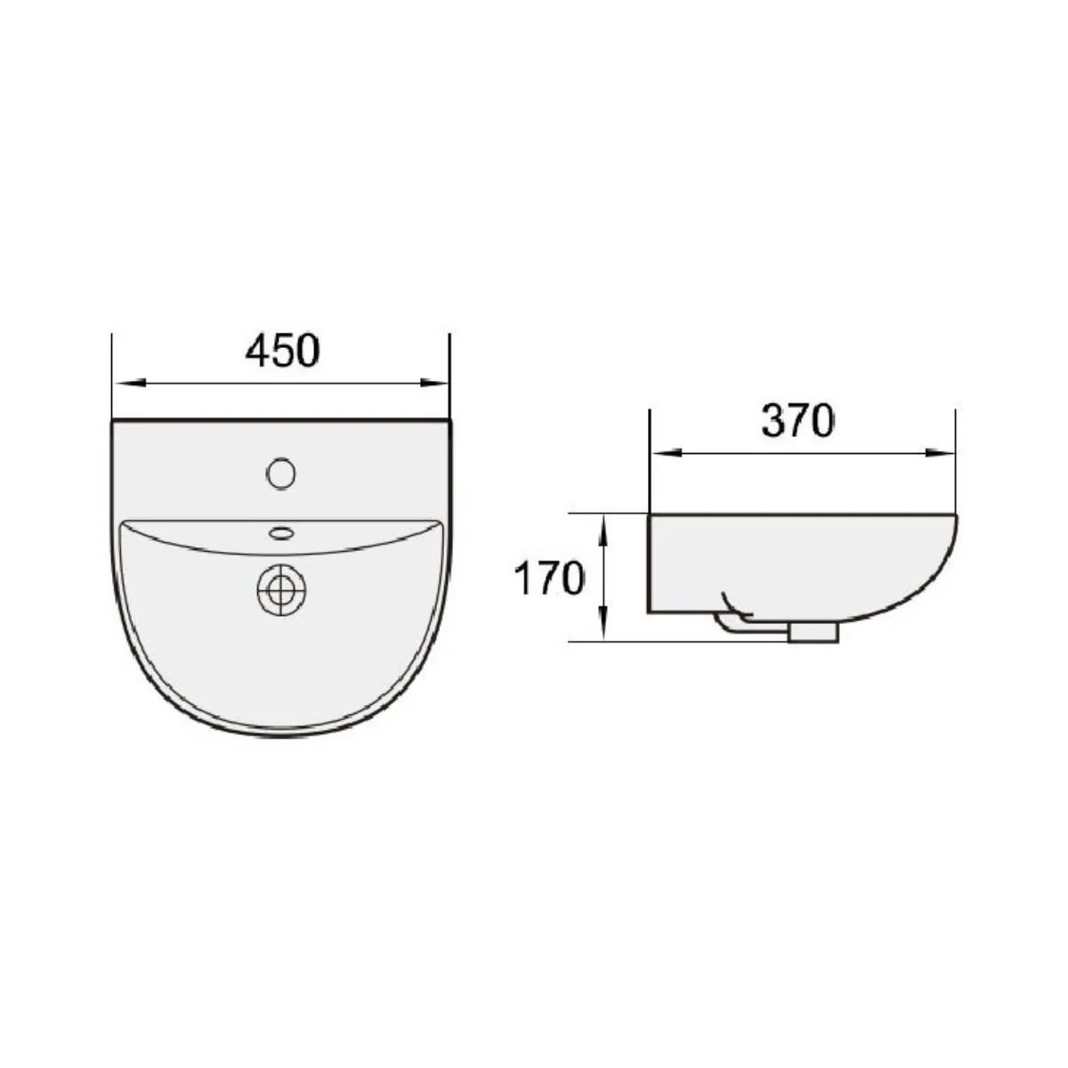 Cosmos CSB 002 Wall Hung Washbasin - view 2